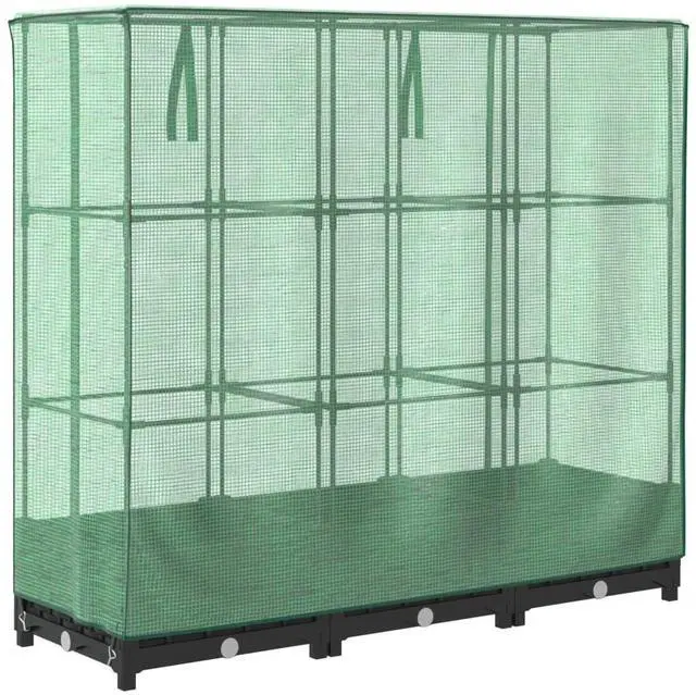 Alt view image 6 of 7 - vidaXL Large Rectangular Raised Bed Black Polypropylene Large