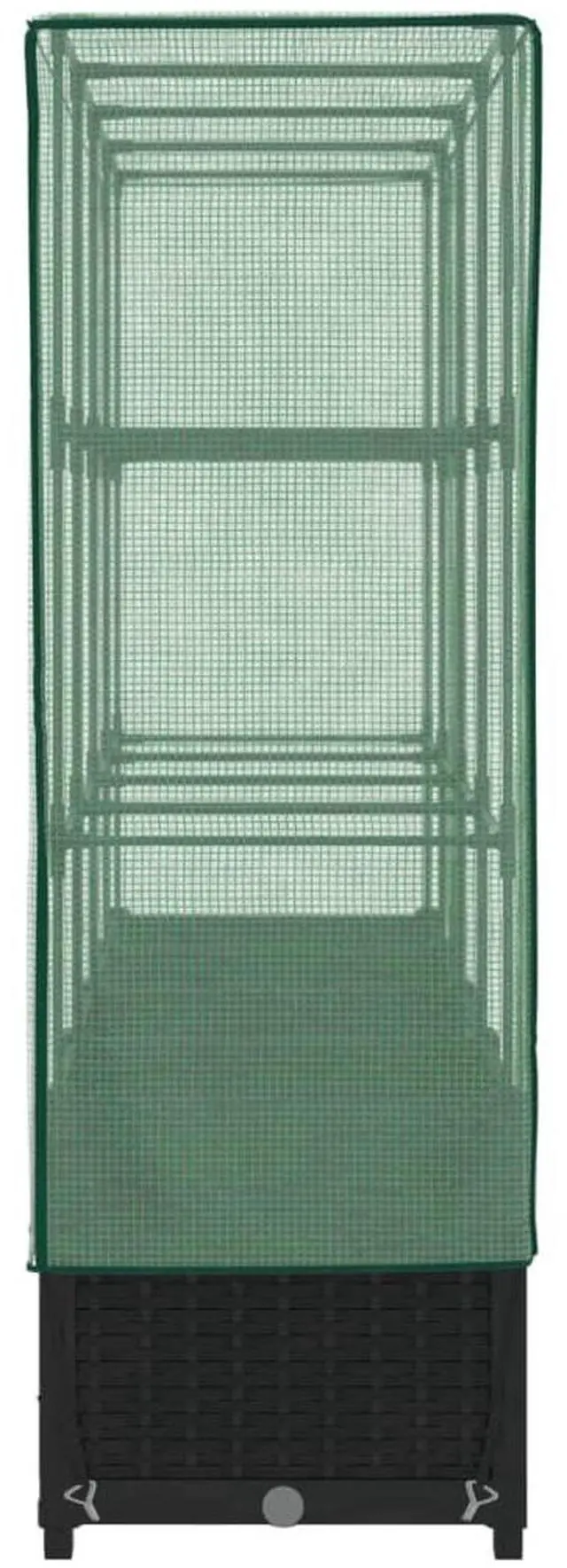 Alt view image 5 of 7 - vidaXL Raised Bed Black, Green Polypropylene (PP), Polyethylene (PE), Iron