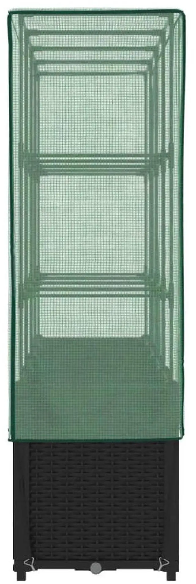 Alt view image 5 of 7 - vidaXL Raised Bed Black, Green Polypropylene, Iron, Polyethylene Large