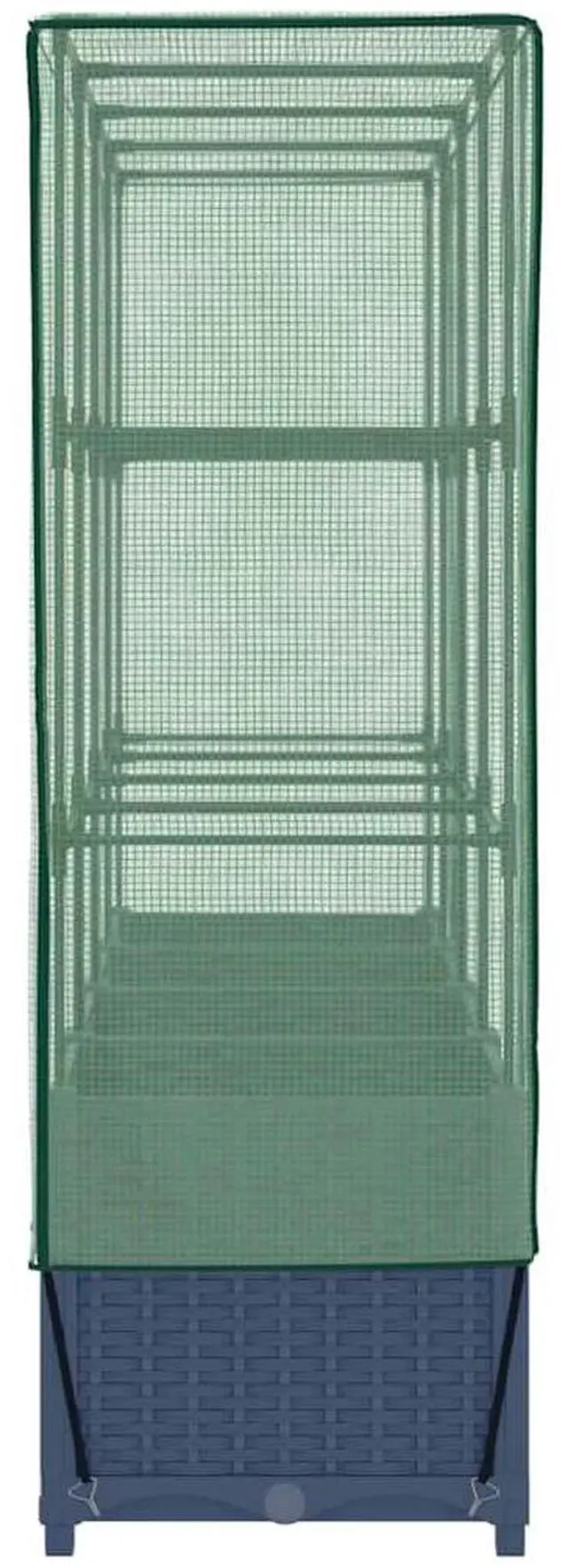 Alt view image 5 of 7 - vidaXL Raised Bed Blue grey Polypropylene 63 in x 15.7 in x 54.3 in