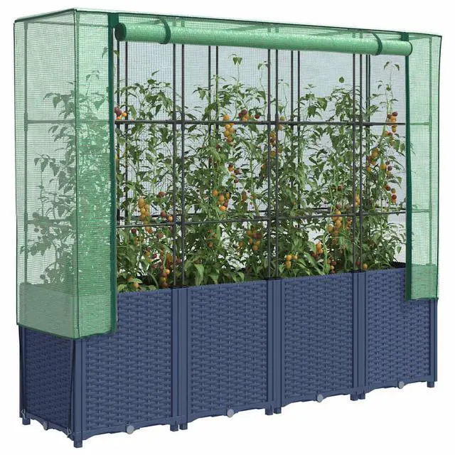 Main image of vidaXL Raised Bed Blue grey Polypropylene Large