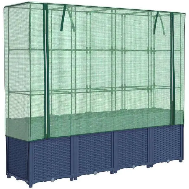 Alt view image 2 of 7 - vidaXL Raised Bed Blue grey Polypropylene Large