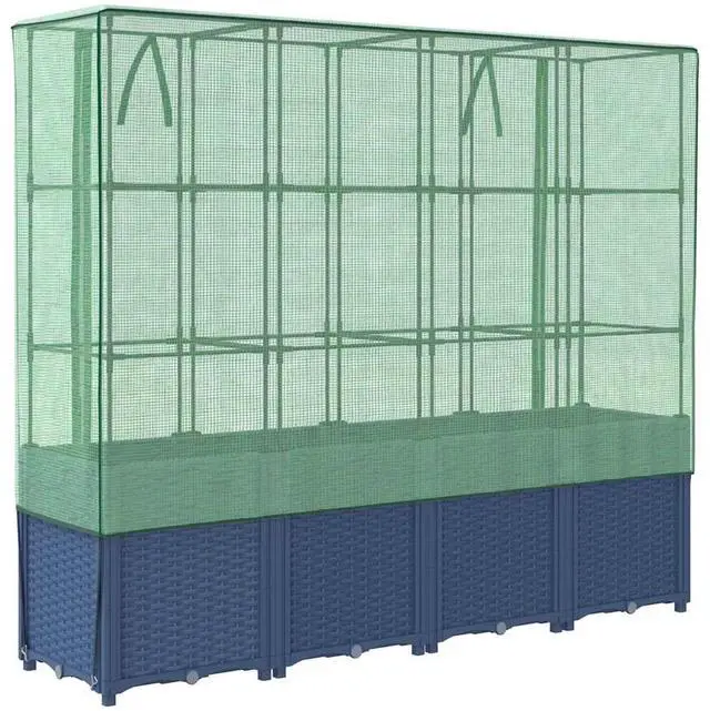 Alt view image 6 of 7 - vidaXL Raised Bed Blue grey Polypropylene Large