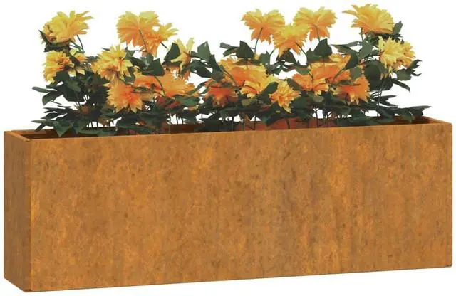 Alt view image 3 of 7 - vidaXL Wall Planter Set of 2 Rusty Corten Steel Medium