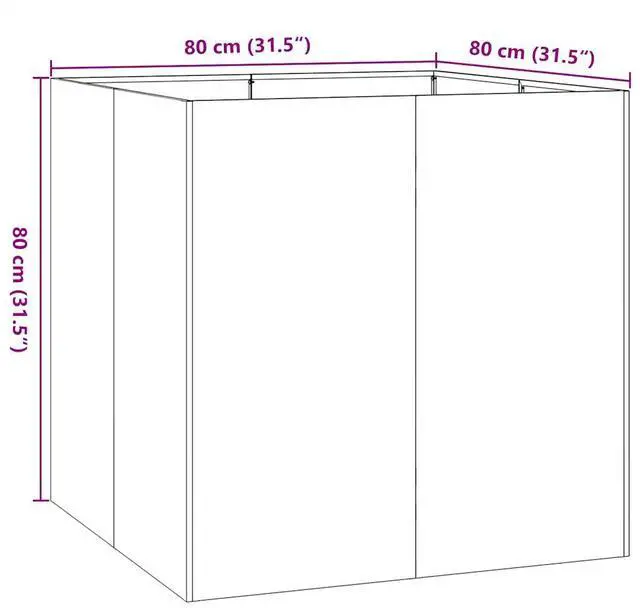 Alt view image 4 of 7 - vidaXL Planter Normal metal colour, will rust over time Weathering steel