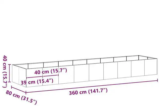 Alt view image 4 of 7 - vidaXL Planter Rusty Weathering steel Large Adjustable Armrests
