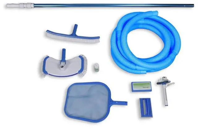 Alt view image 9 of 11 - vidaXL Pool Clean Set Pool Cleaning Kit Maintenance Kit Vacuum Skimmer Brush