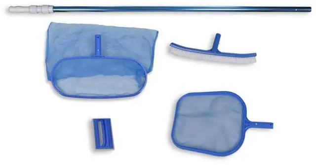 Alt view image 15 of 15 - vidaXL Pool Cleaning Kit Swimming Pool Cleaner with Leaf Skimmers and Brushes