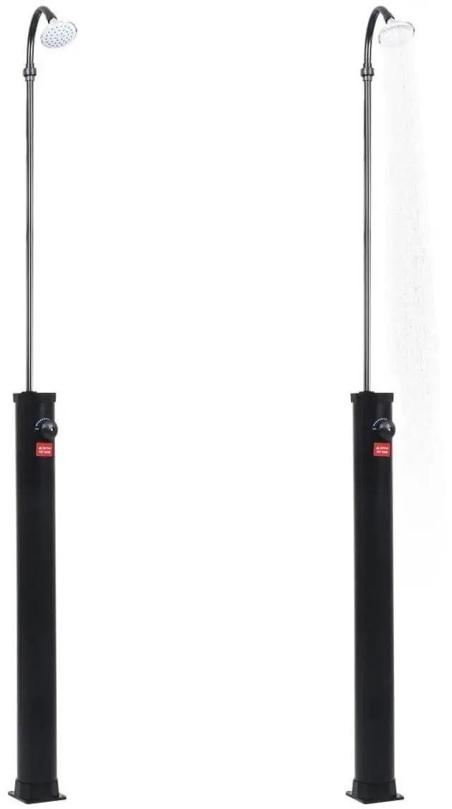 Alt view image 8 of 12 - vidaXL Garden Solar Shower Black 84.6" 2.1 gal