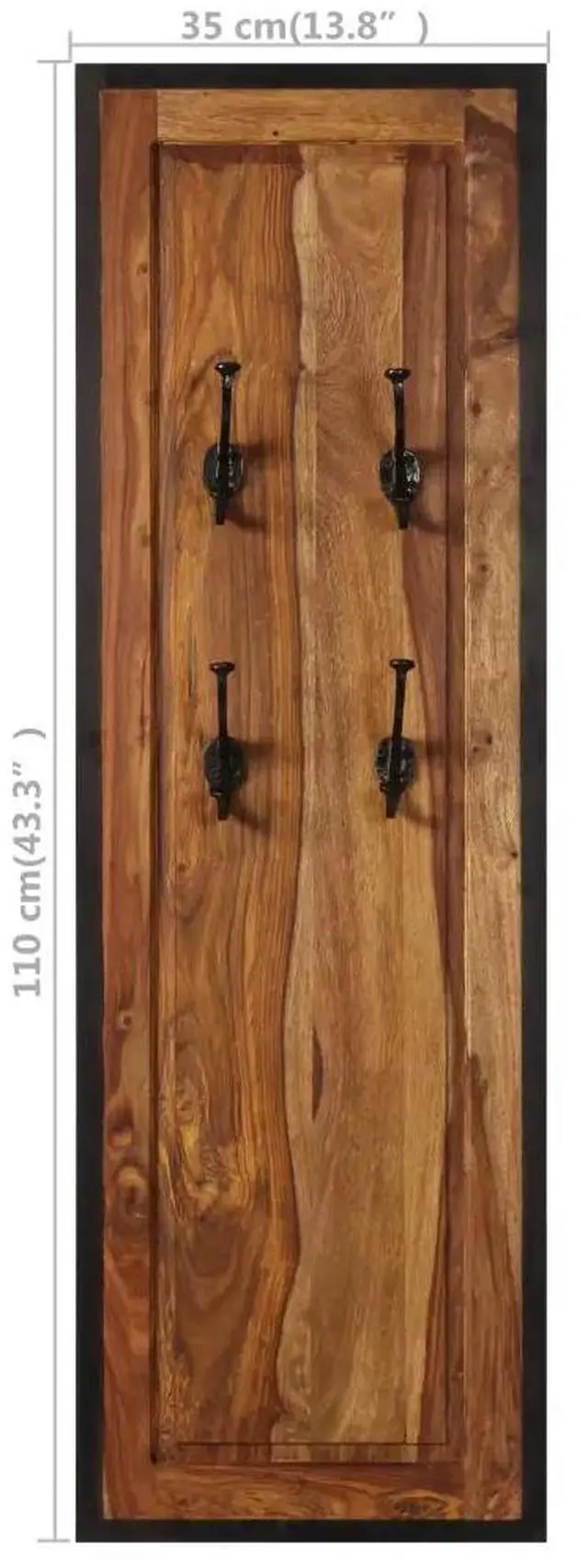 Alt view image 14 of 17 - vidaXL Coat Racks 2 pcs Solid Sheesham Wood