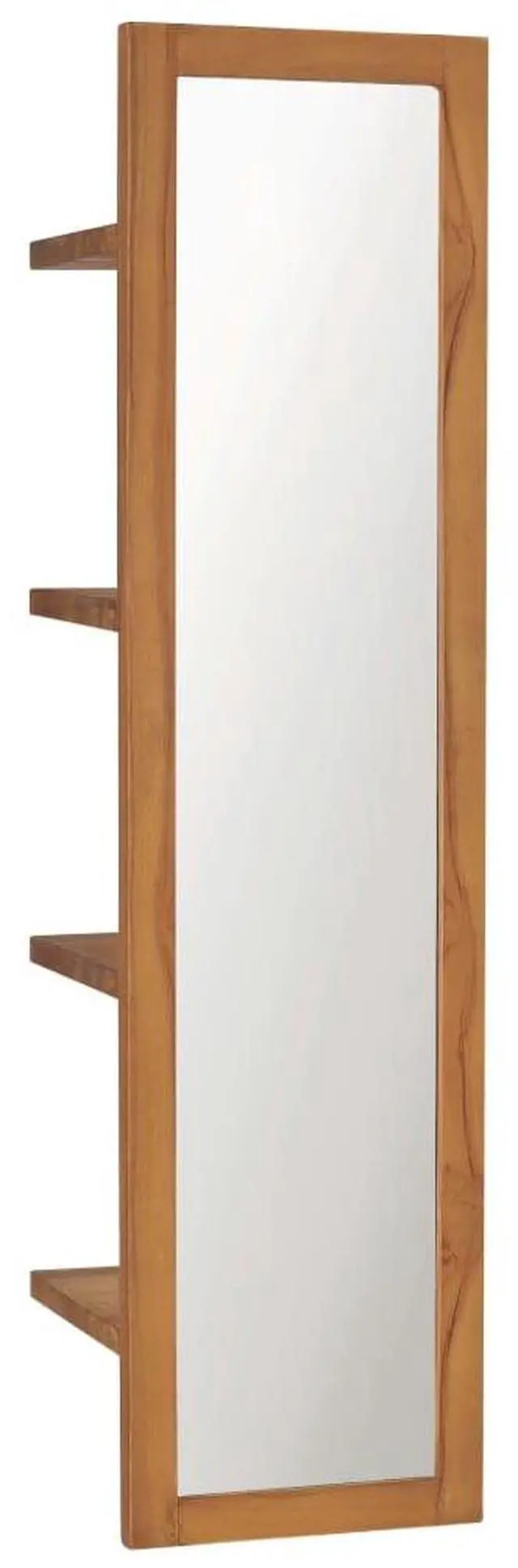 Alt view image 10 of 10 - vidaXL Wall Mirror Decorative Mirror with Shelves Hall Mirror Solid Teak Wood