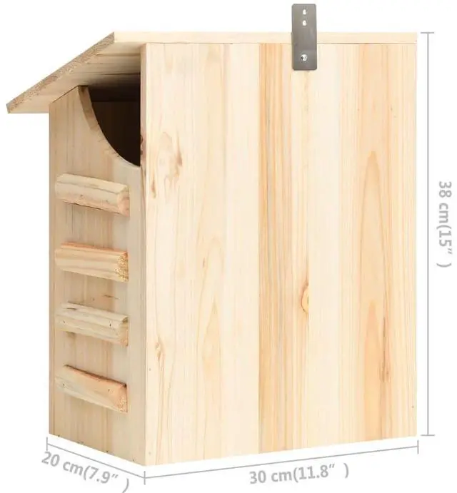Alt view image 10 of 19 - vidaXL Bat House Solid Firwood 11.8"x7.9"x15"