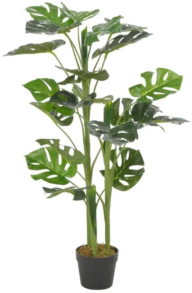 Alt view image 3 of 4 - vidaXL Artificial Plant Monstera with Pot Green 39.4"