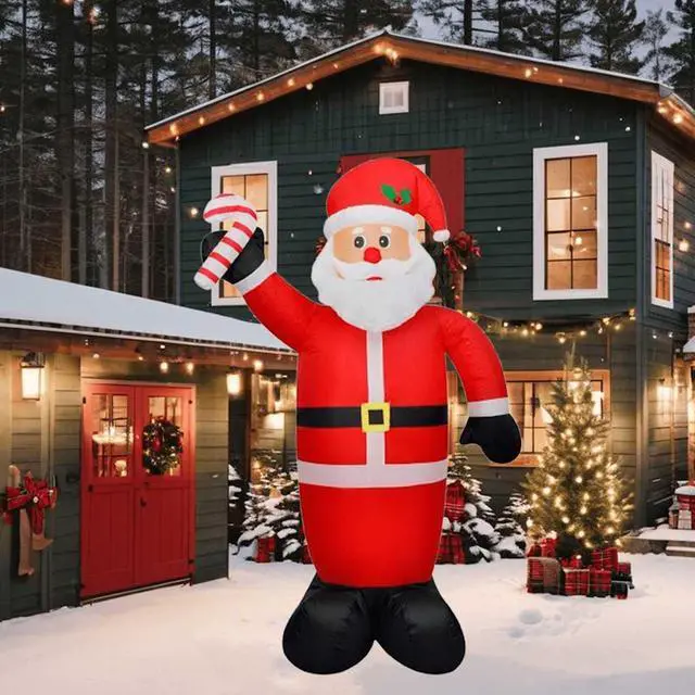 Alt view image 11 of 14 - vidaXL Christmas Inflatable Santa Claus 94.5"