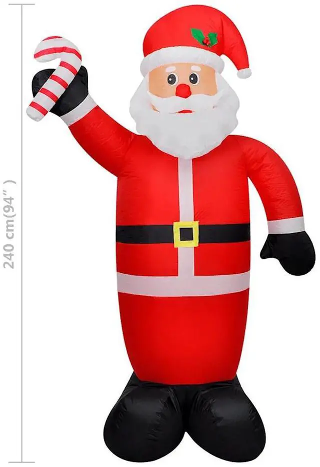 Alt view image 13 of 14 - vidaXL Christmas Inflatable Santa Claus 94.5"