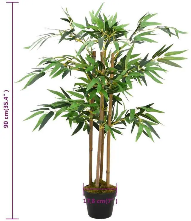Alt view image 8 of 9 - vidaXL Artificial Plant Artificial Bamboo Artificial Tree Twiggy with Pot 35.4"