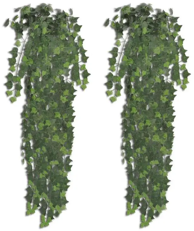 Alt view image 5 of 6 - vidaXL 2x Artificial Ivy Bush 35" Green Plant Potted Home Decor Patio Fake