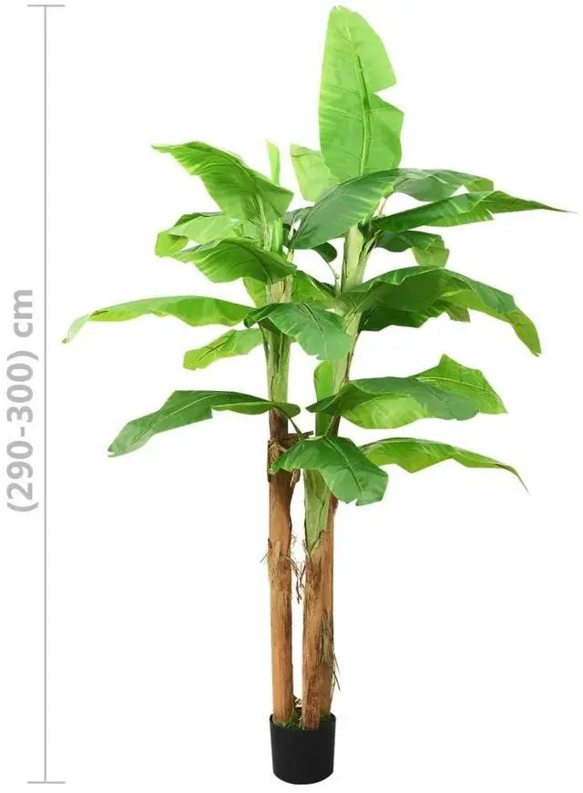 Alt view image 10 of 12 - vidaXL Artificial Banana Tree with Pot 118.1" Green