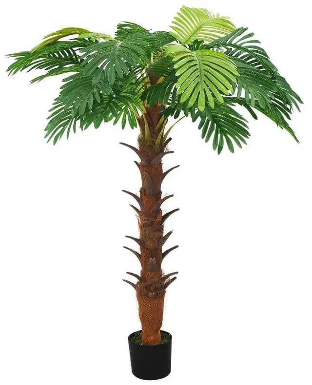 Alt view image 5 of 9 - vidaXL Artificial Cycas Palm with Pot 63" Green