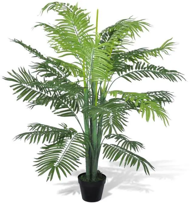Alt view image 7 of 8 - vidaXL Artificial Tree with Pot Faux Cycas Palm Tree Artificial Palm Tree 51"