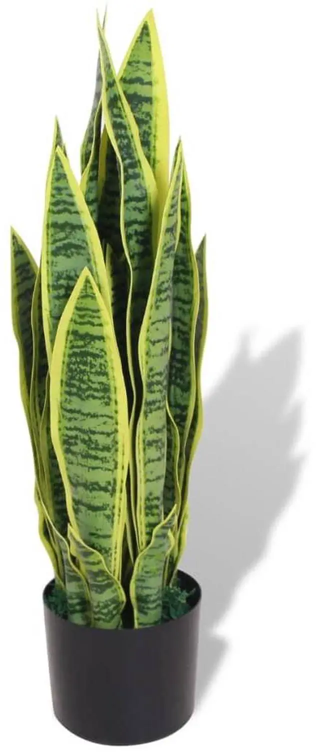 Alt view image 5 of 6 - vidaXL Artificial Plant Faux Sansevieria Plant Fake Plant with Pot 25.6" Green