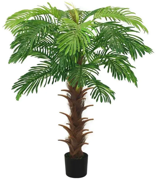 Alt view image 5 of 9 - vidaXL Artificial Cycas Palm with Pot 55.1" Green