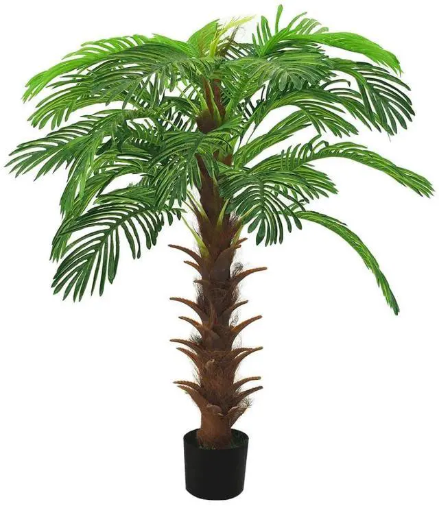Alt view image 4 of 9 - vidaXL Artificial Cycas Palm with Pot 55.1" Green