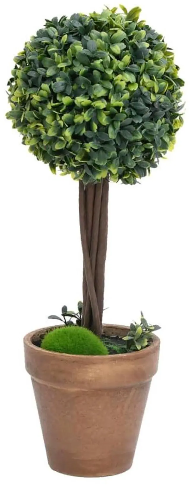 Alt view image 7 of 11 - vidaXL Artificial Boxwood Plants 2 pcs with Pots Ball Shaped Green 22"