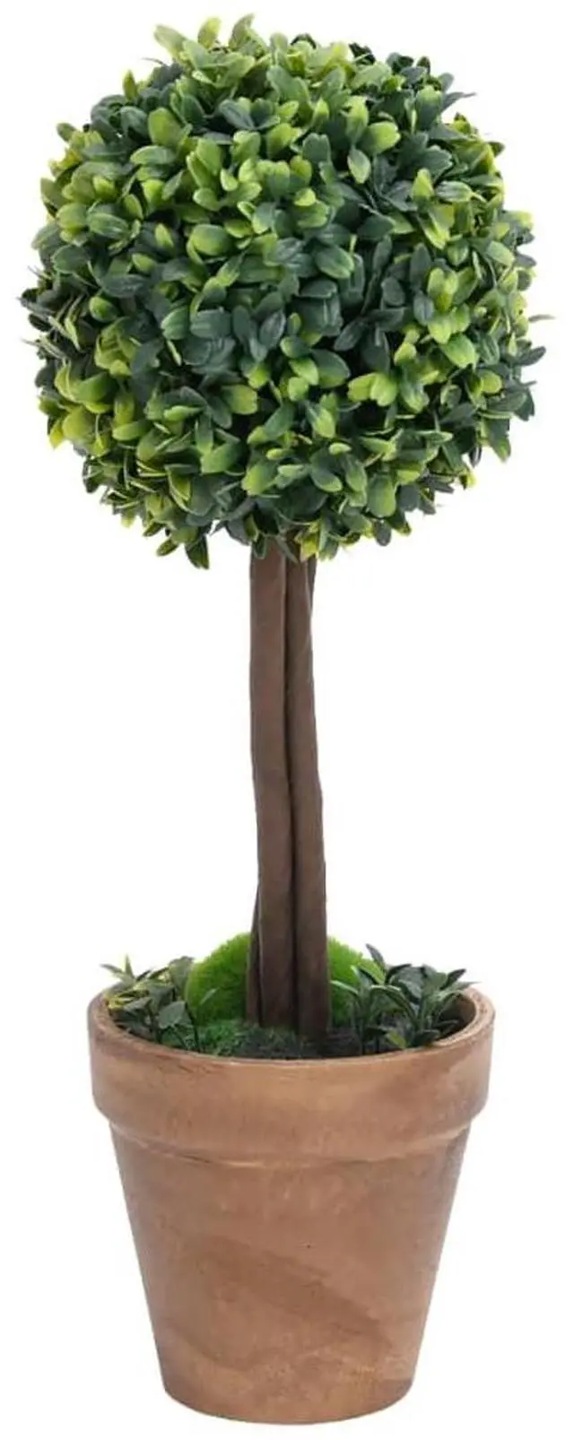 Alt view image 8 of 11 - vidaXL Artificial Boxwood Plants 2 pcs with Pots Ball Shaped Green 22"