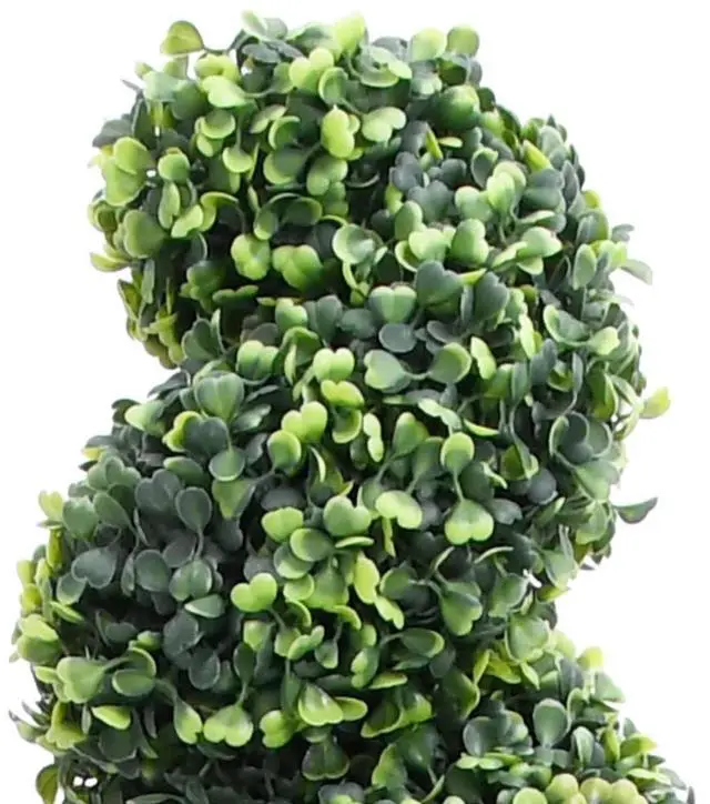 Alt view image 7 of 10 - vidaXL Artificial Boxwood Spiral Plant with Pot Green 35"