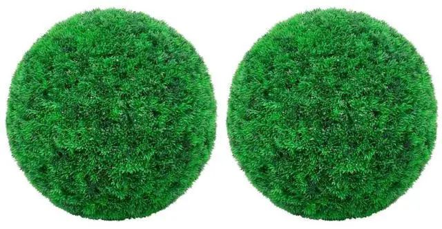Alt view image 9 of 11 - vidaXL Fake Plant 2 Pcs Artificial Plant Boxwood Topiary Floral Decor 13.8"