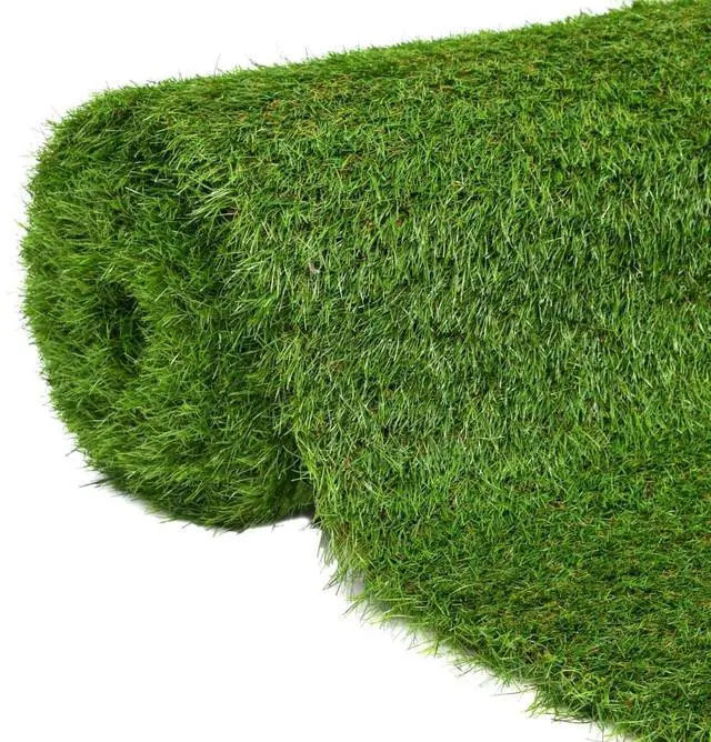 Alt view image 7 of 9 - vidaXL Artificial Grass Fake Grass Artificial Turf Carpet 3.3'x32.8'/1.6" Green