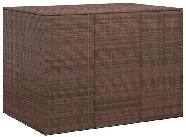 Alt view image 8 of 11 - vidaXL Patio Cushion Box PE Rattan Brown