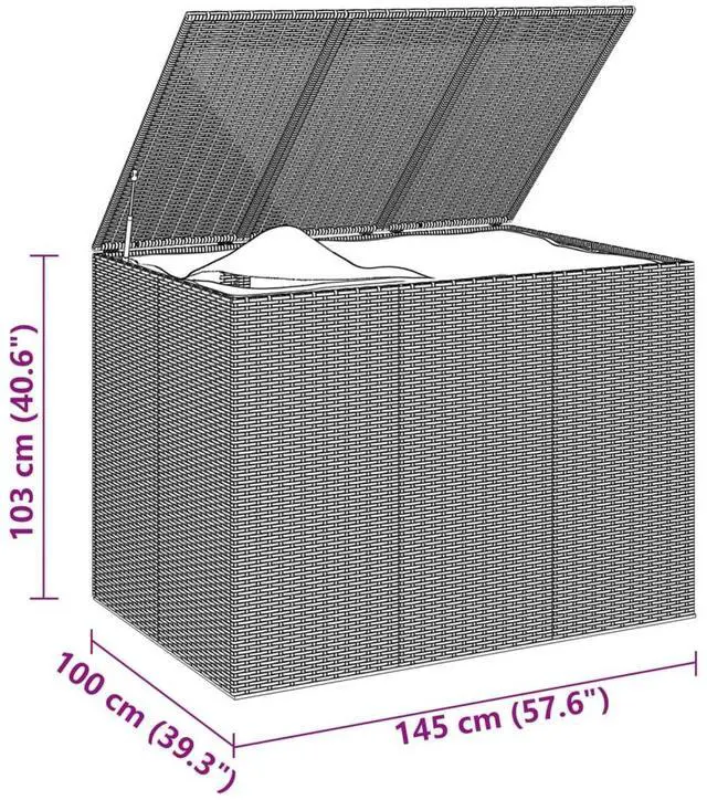 Alt view image 11 of 11 - vidaXL Patio Cushion Box PE Rattan Brown