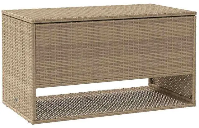 Alt view image 2 of 7 - vidaXL Cushion Box Beige PE rattan, powder-coated steel, polyester Medium