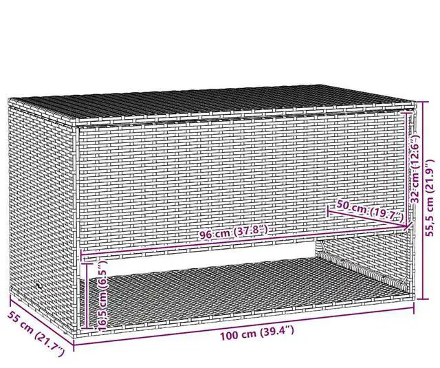 Alt view image 4 of 7 - vidaXL Cushion Box Beige PE rattan, powder-coated steel, polyester Medium