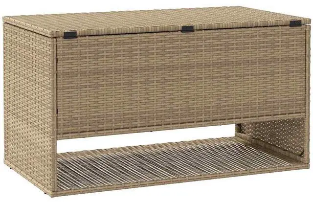Alt view image 6 of 7 - vidaXL Cushion Box Beige PE rattan, powder-coated steel, polyester Medium