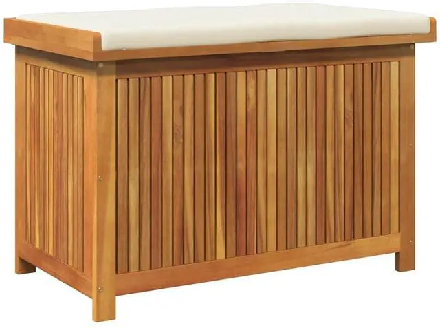 Alt view image 2 of 7 - vidaXL Cushion Box Wood Natural Solid Acacia wood Medium Cushion Box