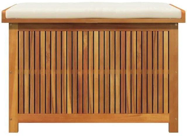Alt view image 5 of 7 - vidaXL Cushion Box Wood Natural Solid Acacia wood Medium Cushion Box
