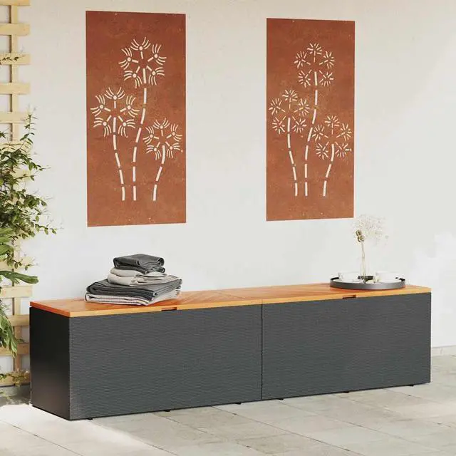 Alt view image 3 of 7 - vidaXL Garden Storage Box Black and Brown