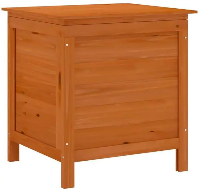 Alt view image 2 of 7 - vidaXL Garden Storage Box Brown Solid Fir Wood 19.7x19.3x22.2 in Square