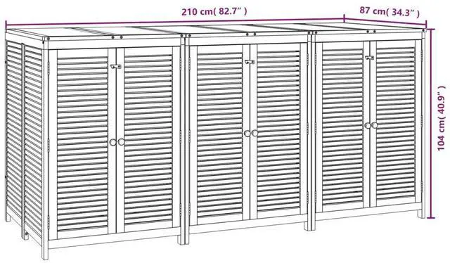 Alt view image 4 of 7 - vidaXL Garden Storage Box Natural Acacia Solid Acacia wood Large