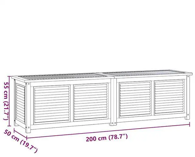 Alt view image 4 of 7 - vidaXL Garden Storage Box Warm wood Solid Teak Wood Large