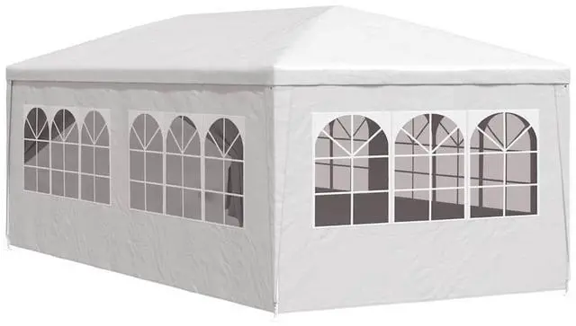 Alt view image 6 of 13 - vidaXL Party Tent Outdoor Canopy Tent Patio Gazebo Marquee Sunshade White