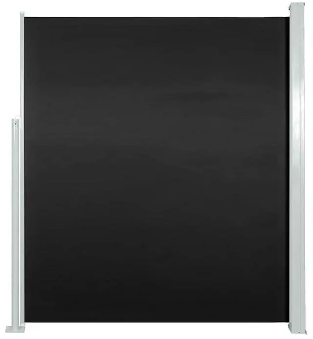 Alt view image 2 of 15 - vidaXL Retractable Side Awning 47.2"x118.1" Black Privacy Screen Shade Blind