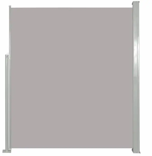 Alt view image 2 of 14 - vidaXL Retractable Side Awning 63"x196.9" Gray Privacy Screen Shade Blind
