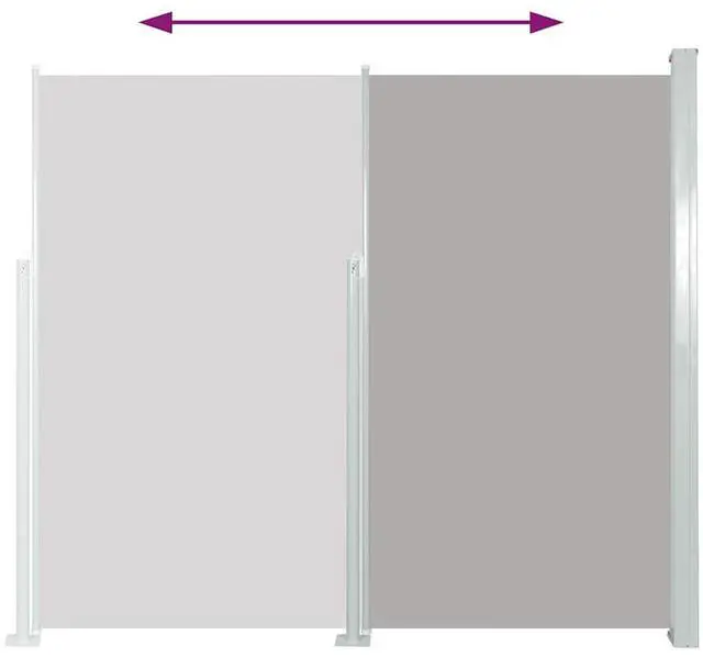 Alt view image 13 of 14 - vidaXL Retractable Side Awning 63"x196.9" Gray Privacy Screen Shade Blind