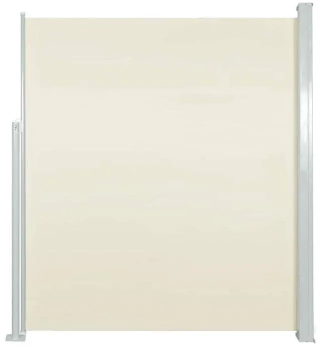 Alt view image 2 of 7 - vidaXL Patio Retractable Side Awning 39.4"x197" Cream Sunshade Privacy Divider