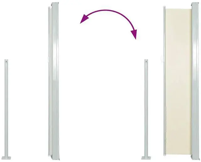Alt view image 5 of 7 - vidaXL Patio Retractable Side Awning 39.4"x197" Cream Sunshade Privacy Divider