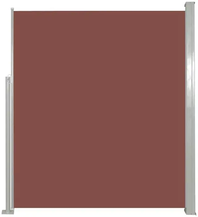 Alt view image 2 of 15 - vidaXL Patio Retractable Side Awning 39.4"x197" Brown Sunshade Privacy Divider